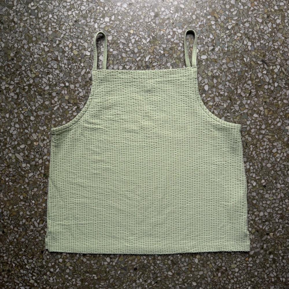 Madewell Light Green Seersucker Apron Tank (XS)